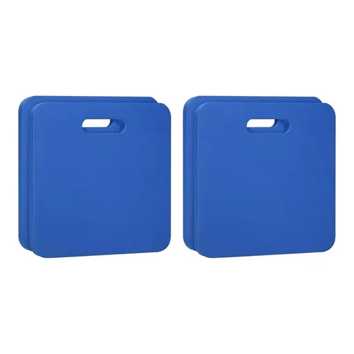 MODANU 4Pcs Stadium Seat Cushion, 12.6" Hard & Strong Foam Bleacher Cushion Portable Seat Pad Outdoor Seating for Spectating Sport Camping, Blue