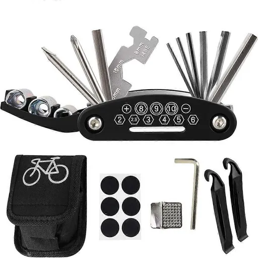 Bicycle Repair Kit, 16-in-1 Multifunctional Tire Lever, Bicycle Repair Kit, Multifunctional Strapping Kit