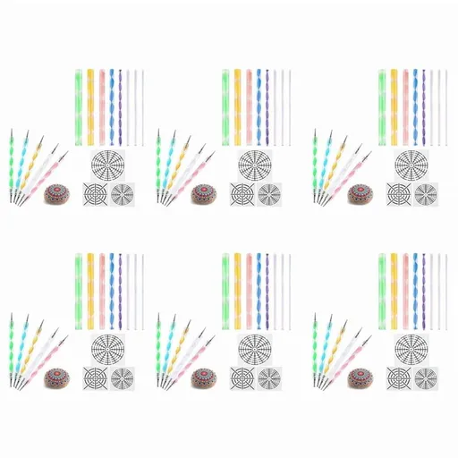 96 Pcs Mandala Dotting Tools for Painting Rocks Mandala Stencils Kit Ball Stylus Clay Sculpting Carving Tools