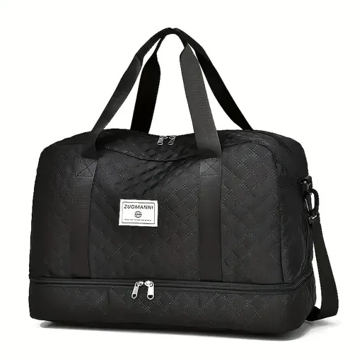 Luxury Oversized Travel Duffel Bag - Durable with Compartments, Wet/Dry Separation, for Travel Adventures & Gym(black)