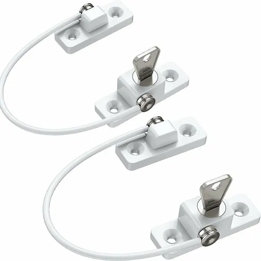 Child Window Safety, 2 pcs Zinc Alloy Child Window Protection Pvc Child Safety Window Lock With Screws And Keys,
