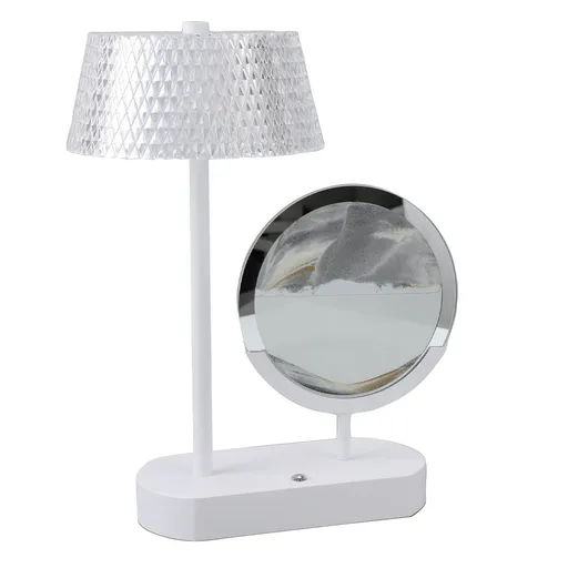 Moving Sand Desk Lamp Crystal Table Lamp USB Charging 3 Modes Stepless Dimming Touch Control Table Lamp for Bedroom Study