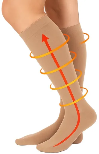Sports Socks | Jogging | Walking | Compression Socks | Compression Socks | Support Socks | Airplane Socks | Beige IS/MI Size 36-41