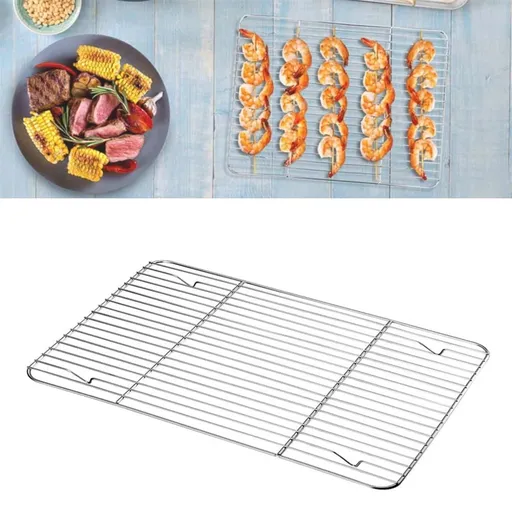 1Pack Kitchen Baking Rack,Small Cooking Rack,Nonstick Wire Grill Net,Stainless Steel Roasting Grid Frame,Oven & Dishwasher Safe,for Picnic Camping Dinning and Outdoors 8"x 6 9"×7"×0.6"