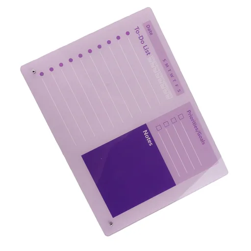 Dry Erase Planner Board Acrylic Desktop Calendar To Do List Schedule Board with Stand for Office Home School Purple 40x30cm/15.7x11.8in