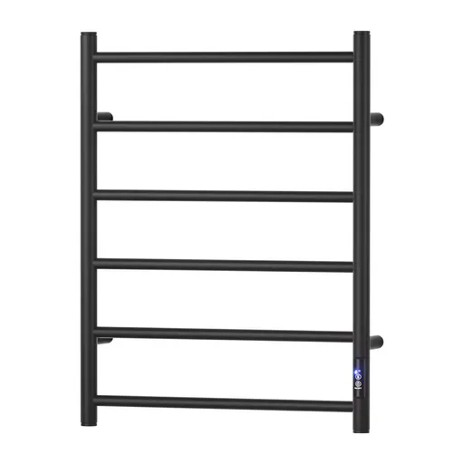 Devanti Heated Towel Rail 6 Round Bars with Timer Electric Heater Warmer Rack