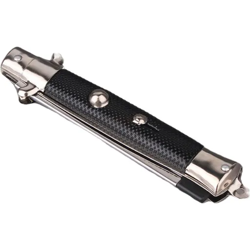Stainless Steel Material, with Built In Spring, Pocket Design, Oil Hair Comb with Automatic Push Button for Beard and Mustache