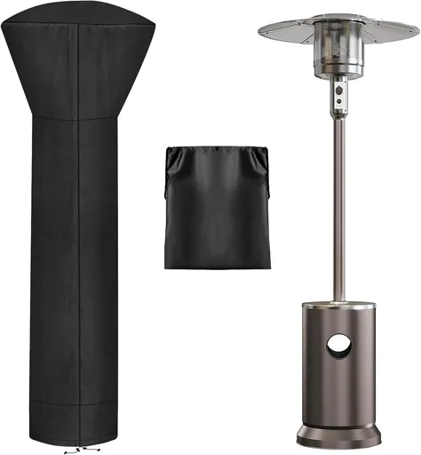OutdoorLines Waterproof Outdoor Patio Heater Covers with Zipper and Storage Bag, Dust-proof UV-Resistant Windproof Propane Heavy Duty Heater Cover for Standing Heater, 1 Pack-89Hx33Dx19B inch Black