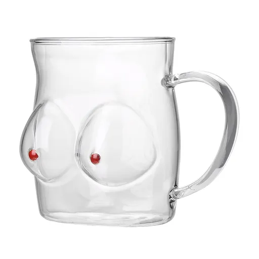 Glass Coffee Mug 480ml Large Capacity Glass Household Milk Juice Breakfast Cup with Handle