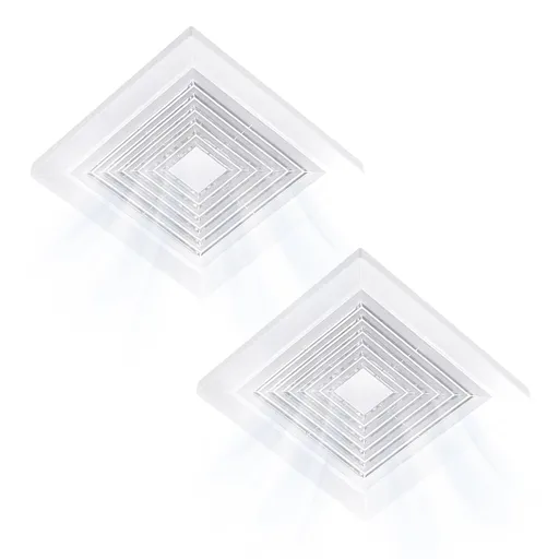 2 Pieces Plastic Exhaust Bathroom Ceiling Fan Grille with Springs - Replacement Vent Cover for Wall Mount Bathroom Fan in Square