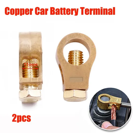 Pure Copper Car Battery Terminal Clamps Set Positive Negative Post Connectors With Bolts And Washers