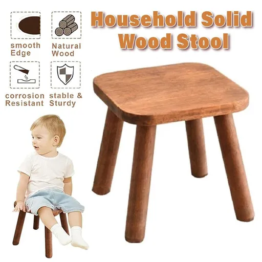 Wooden Short Stool Living Room Shoe Changing Stool Home Furniture Seat