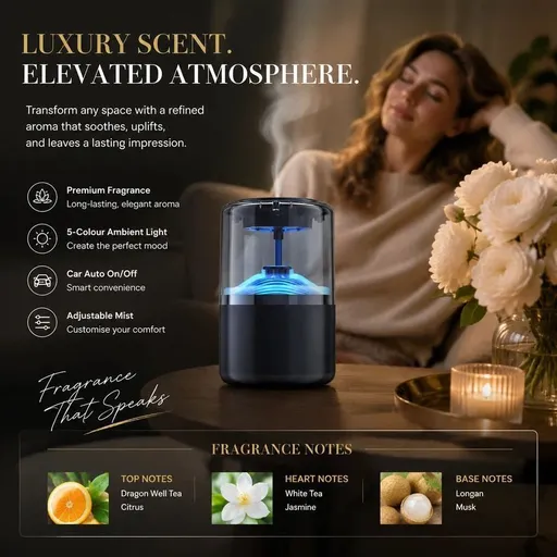 Auto Start-Stop Car Aroma Diffuser XM-ZS44, Gardenia White Tea, Xmas & Dad Present