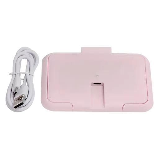 USB Wet Wipe Heater Constant Temperature Portable Baby Wipes Warmer for Household Car Outdoor Pink