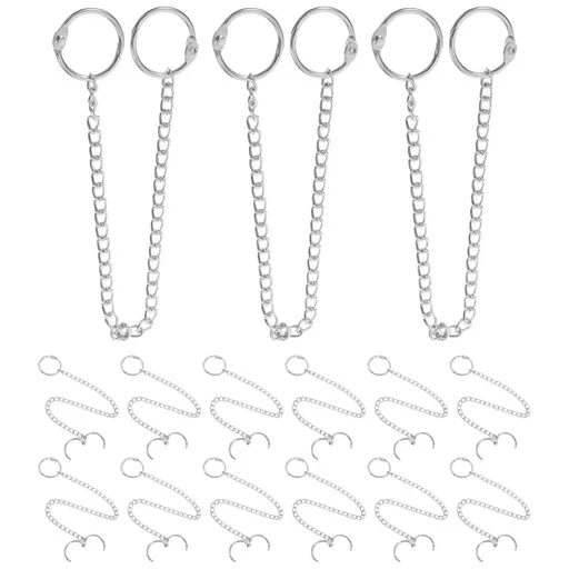 15pcs Stainless Steel Metal Suspension Chain with Hooks for Parking Signs and Parking Spaces, Sturdy Ceiling Hanging Chain Designed for Outdoor Use with Stylish Silver Finish
