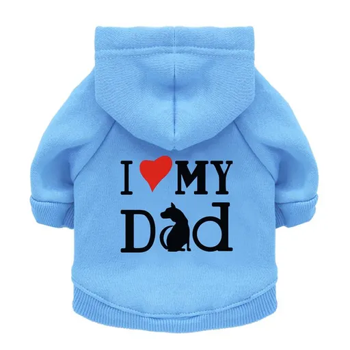 DROOLING DOG Pet Sweatshirt Polyester Hooded Casual Light Blue