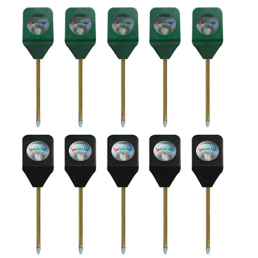 10PCS Mini Portable Hygrometer Tester Soil Moisture Humidimetre Meter Indoor Potted Plants Plantatio Black & Green ABS+Metal