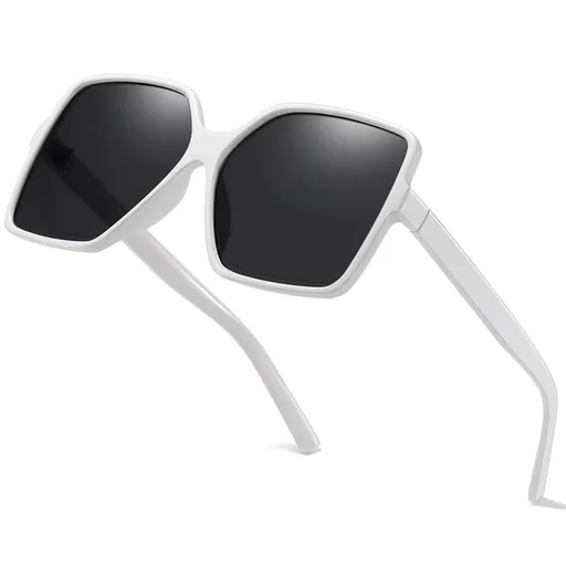 Women's Chic Square Oversized Sunglasses Big Large Wide Fashion Shades for Women Men UV Protection Statement Piece