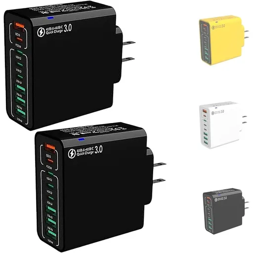 8 In 1 Waterproof Ports USB Fast Charger, Desktop Charging Station With Portable Multi-Port Charging For Multiple Devices In Home Office Travel Use