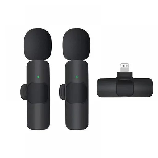 2pcs Wireless Lavalier Microphones - Clip-on Mic for iPhone, iPad, Video, Podcast