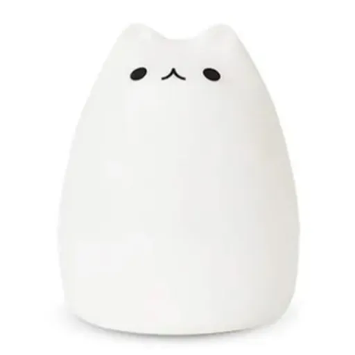 Cute Cat Night Light for Kids 7 Color LED Tap Nursery Night Light USB Rechargeable Bedside Night Lamp