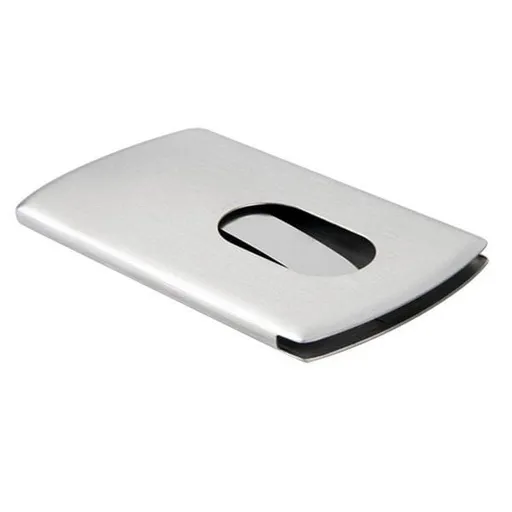2 Stainless Steel Wallet Credit Holder Portable Slide Out Credit ID Holders for Men ( Silver ) Silver