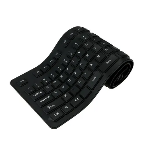 108 Keys USB Silicone Flexible Keyboard, Waterproof Wired Keyboard Silent Keys(black)