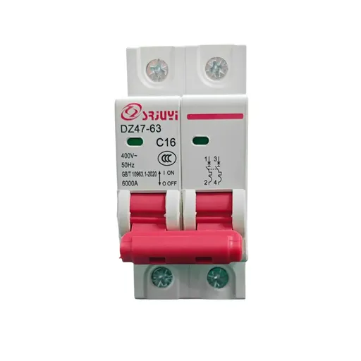 AC Circuit Breaker Solar 220-380V 2Pole Double MCB Mini 10-63 Amp - 16A