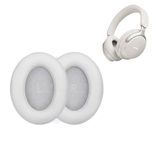 1 Pair Replacement Ear Pads Cushions for Bose QC Ultra Headphones White