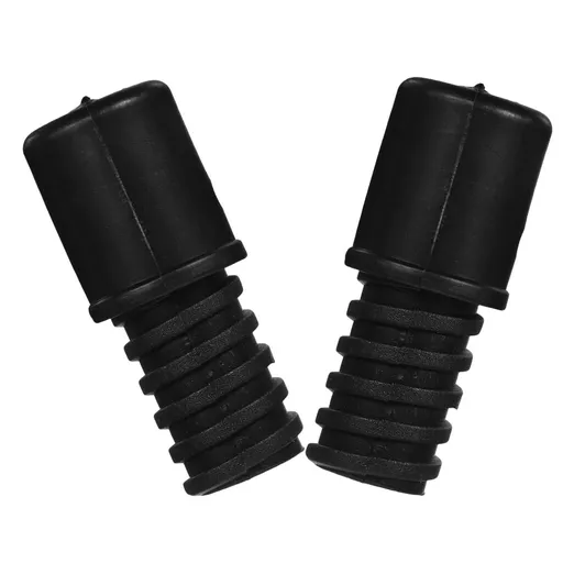 2- Black Broom Handle Connector Replacement Grip for Mop, Dustpan, and Clothesline Poles