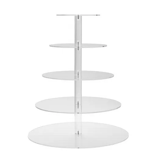 Cupcake Stand Multi Round Tiers Transparent Acrylic High Stability Cupcake Tower for Display Serving Party 5 Tier