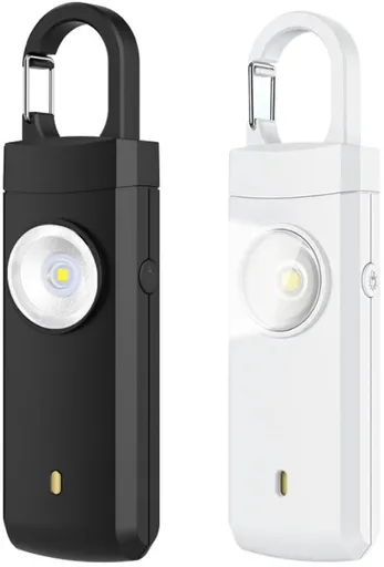 Alarm - Personal Alarm - 130 dB Sound and Intense Flashing - Personal Security Alarm - Self-Defense Keychain - Personal Protection - Senior Alarm - Portable Security Alarm - White, Black