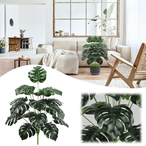 Artificial Monstera Plant Tall Plants Indoor Outdoor Tree for Living Room Home House Decoration, Green