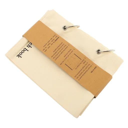 Blank Fabric Sketchbook Linen Folding Portable Travel Journal Fabric Planner Notebook Stitchbook for Drawing Writing