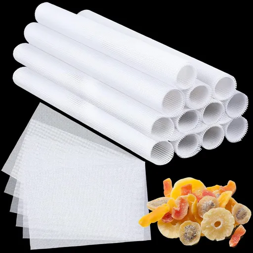 16 Pcs Silicone Dehydrator Sheets 21 x 14 Inch Non Stick Silicone Mesh Reusable Dehydrator Tray Liner Fruit Dryer Mats for food fruit Freeze Dryer