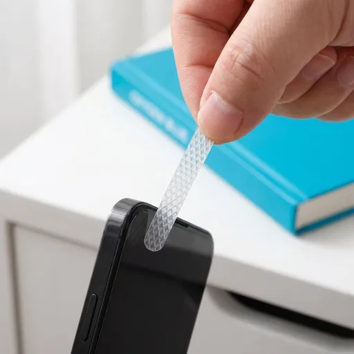 40Pcs Clear Rubber Phone Grip Tape Strips with Residue Free Adhesive for Cellphone