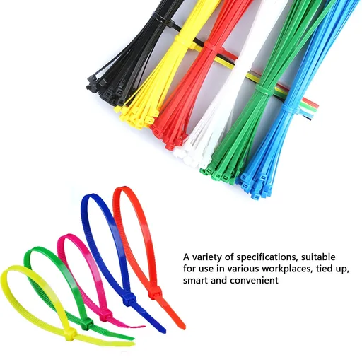 100 Cable Ties, 3Mm Wide, White Cable Zip Ties Heavy Duty 6 Inch, Premium Plastic Wire Ties With 18 Pounds Tensile Strength, Self-Locking Black Nylon Tie Wraps For Indoor And Outdoor One Size White
