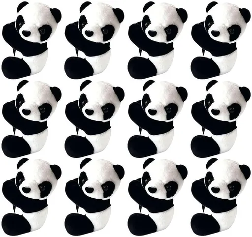 Mini Panda Figurines,Cute Panda Bamboo Toys Panda Cake Decoration,Panda Clips Curtain Holder,Home Decoration Plant Pots Bonsai Craft Decor,Chinese Style Souvenir