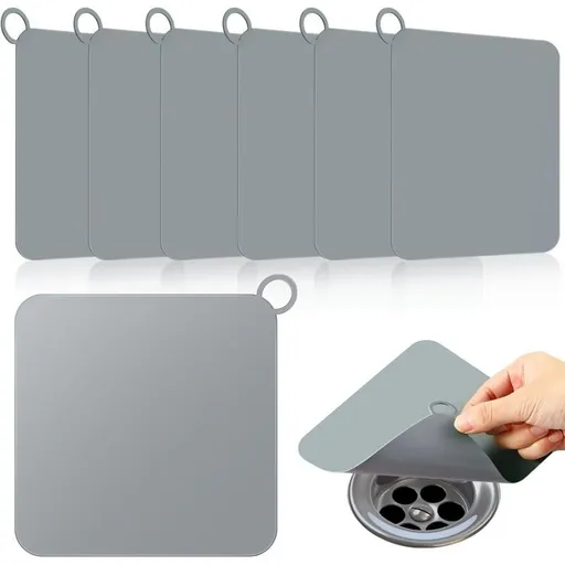 6 Pcs Cover Gray, Sink Kitchen, Mat Anti-Buanderie Accessories, Siphons of Shower in Silicone Odeurs for Receveur of Shower, 12 X 12 cm, 12 cm