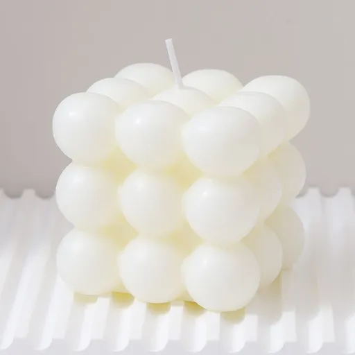 3Pcs White Rubik's Cube Scented Candle Home Decor Ornaments