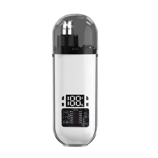 Electric nose hair trimmer, fashionable mini portable, wireless USB charging, suitable for both men and women, super easy-to-use nose hair trimmer.WHITE