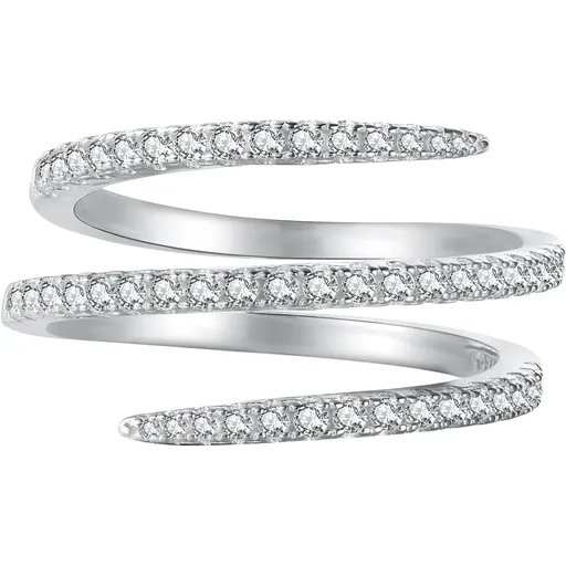 Sterling Silver Wrap Ring For Women Hug Ring Twist Ring 925 CZs Entwined Line Thumb Ring Dainty Statement Rings Multi Lanyed Wedding Band Jewelry Gifts for Her US Size 5-8