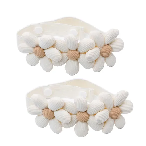 Curtain 2pcs Cute Flower Curtain Ties Decorative Rope for Bedroom Window Treatment Tiebacks Flower (Creamy White)