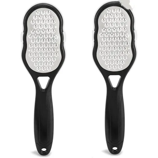 4 Pcs Foot Files with Skin Catcher, Stainless Steel Foot Rasp Callus Remover Pedicure Feet Grater Foot Scrubber Dead Skin Remover for Feet