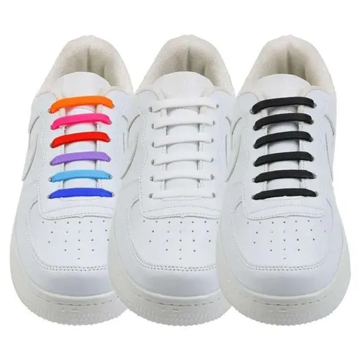 White No-Tie Elastic Shoelaces, One Size, 2pcs