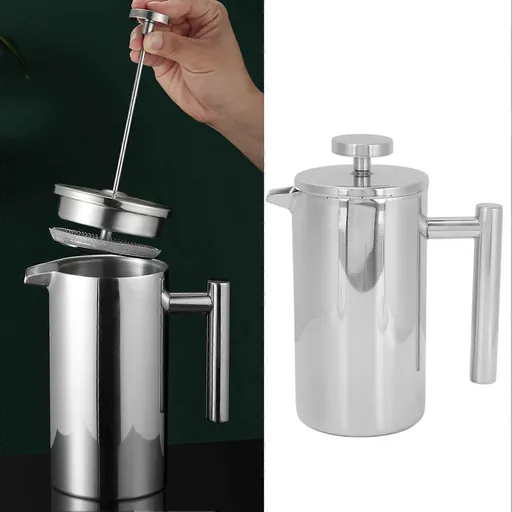 1000ml Stainless Steel Double Layer French Press Coffee Pot for Home Travel