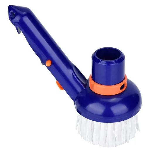 Pool Vacuum Brush, Step and Corner Cleaning Tool, Adjustable Vacuum Ring Design, Universal Brush Connecting Hose and Pole, Cleaner for Inground Pool, Above Ground Pool and Spa Tub,Blue