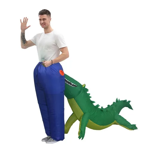 Crocodile Bite Costume Cartoon Costumes Air Model Inflatable Costume Funny Dress Up Props Halloween Party Clothes Adult One Size