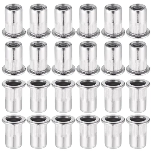 60pcs 304 Stainless Steel Rivet Nut M8 Flat Head Blind Nut Threaded Rivet Nut Rivet Nut for Threaded Insert Plys