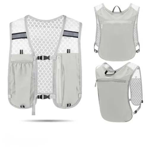 Grey Lightweight Running Vest for Women, Breathable Hydration Backpack for Hiking Running and Biking